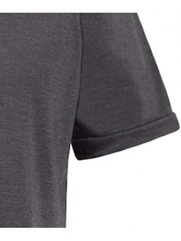 Thermal Underwear Fashion Men's Slim Fit Casual Pattern Large Size Short Sleeve Hoodie Top Blouse - C-dark Gray - CJ18SZ9H9SZ...