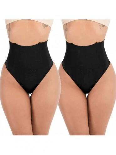 Shapewear Women Sexy Thong Panty Waist Cincher Girdle Tummy Control Shapewear Slimmer Body Shaper - Black*2 - CF18IGWSYSG $29.68