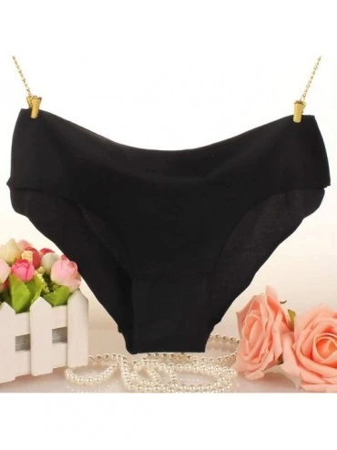 Panties Women Invisible Hipster Panties Soft Seamless Laser Cut Brief Underwear - Black - CR193TEGCX5 $8.67