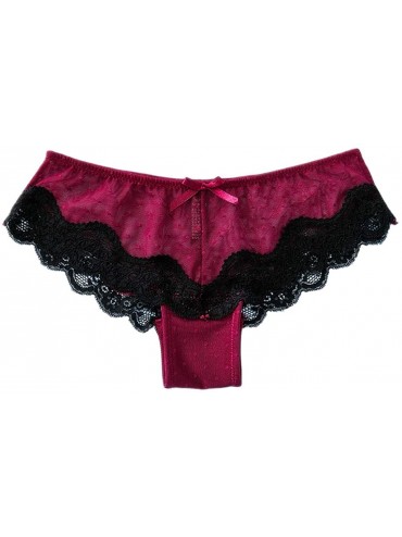 Panties Sexy Panties Womens Thong Underwear Bikini Underwear Seamless Bikini Pantise - Wine - CI1962HEERR $17.87
