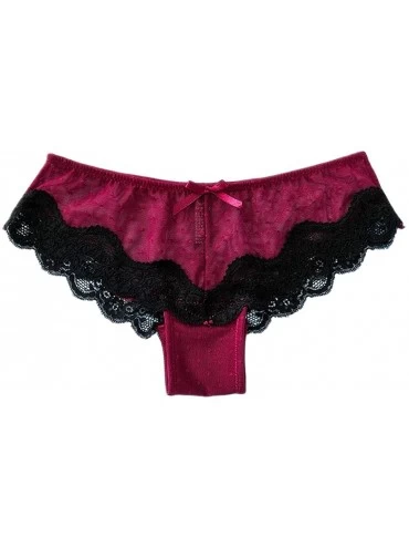 Panties Sexy Panties Womens Thong Underwear Bikini Underwear Seamless Bikini Pantise - Wine - CI1962HEERR $6.84
