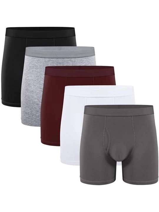 Boxer Briefs Mens Underwear Men Pack Soft Cotton Open Fly Underwear - A ...
