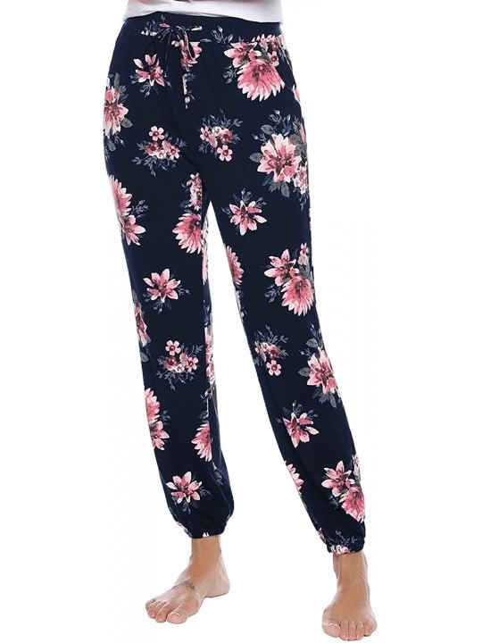 Bottoms Pajama Pants for Womens Sweatpants Jogger Pant Cotton Stretch Knit Lounge Pants Bottoms - Pattern_2 - CX18WZYYS8X $35.31