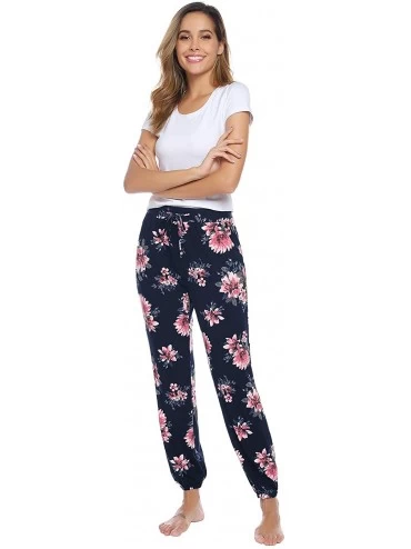 Bottoms Pajama Pants for Womens Sweatpants Jogger Pant Cotton Stretch Knit Lounge Pants Bottoms - Pattern_2 - CX18WZYYS8X $35.31