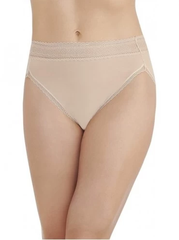 Panties Women's Flattering Lace Hi Cut Panty 13280 - Honey Beige - CU18GHLRDGM $14.15
