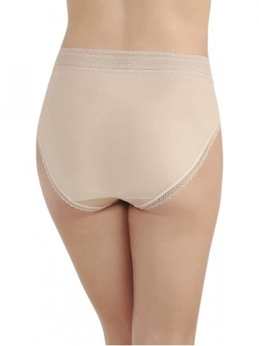 Panties Women's Flattering Lace Hi Cut Panty 13280 - Honey Beige - CU18GHLRDGM $14.15