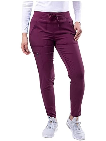 Robes Women Skinny Pocket Pants High Waist Stretch Slim Pencil Trousers Lady Solid Sport Casual Pants Purple - C6199HSG8DI $4...