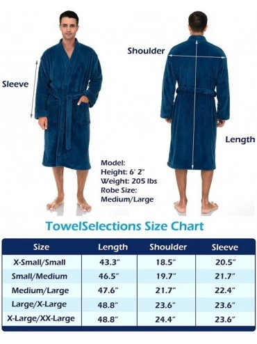 Robes Men's Plush Spa Robe Fleece Kimono Bathrobe - Beaujolais - CG12N705BQE $33.51