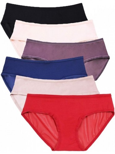 Panties Women's Everyday Basic Cotton Panties -Pack of 6 -Petunia -S - CO19C8ANYRD $31.06