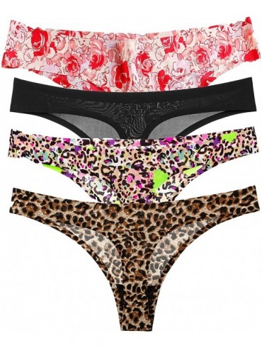 Panties Womens Seamless Thongs Comfy Underwear G-Strings Panties - 4pack - CW18UE2DL60 $32.07