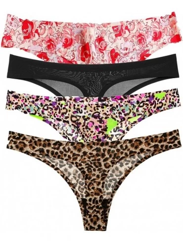 Panties Womens Seamless Thongs Comfy Underwear G-Strings Panties - 4pack - CW18UE2DL60 $31.25