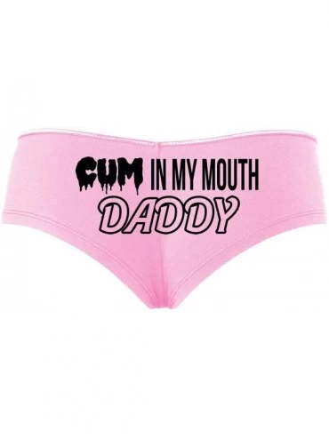 Panties Cum in My Mouth Daddy Oral Blow Job Baby Pink Slutty Panties - Black - CO195CADN23 $29.01
