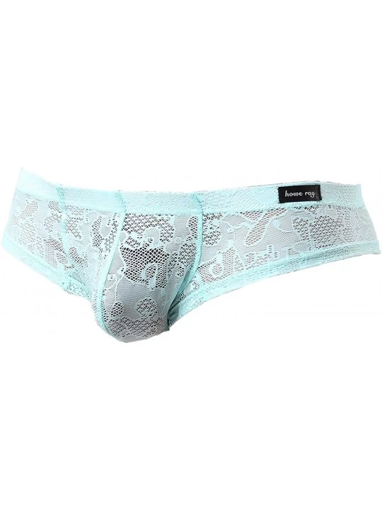 Briefs Men's Underwear Thong G-string Elastic Smooth Bikini Lace Underwear - Light Blue - CC182HZ5XQ4 $12.41