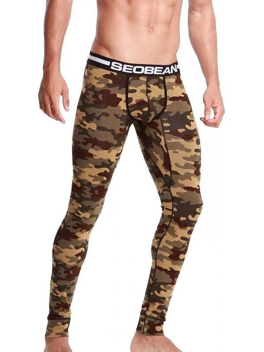 Briefs Mens Low-Rise Underwear Pants Long John Cotton - 2728 Camouflage-1 - CT1279S9AE3 $22.43