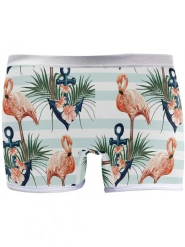 Panties Women's Soft Boy Short Neon Splatter Boxer Brief Panties - Anchor Flamingo - CQ18T74QYZ4 $32.89