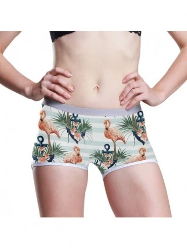 Panties Women's Soft Boy Short Neon Splatter Boxer Brief Panties - Anchor Flamingo - CQ18T74QYZ4 $13.97