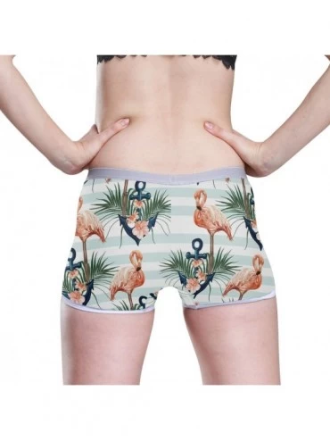 Panties Women's Soft Boy Short Neon Splatter Boxer Brief Panties - Anchor Flamingo - CQ18T74QYZ4 $13.97