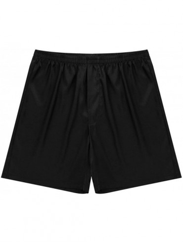 Boxers Mens Classic Silk Boxers Shorts Summer Lounge Underwear Nightwear Hot Shorts - Black - CK18TN9DSLT $35.58