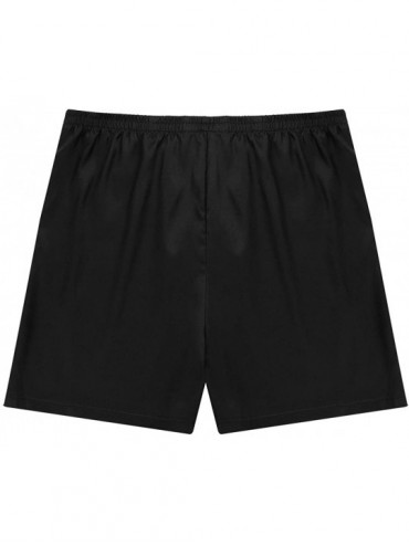 Boxers Mens Classic Silk Boxers Shorts Summer Lounge Underwear Nightwear Hot Shorts - Black - CK18TN9DSLT $35.58