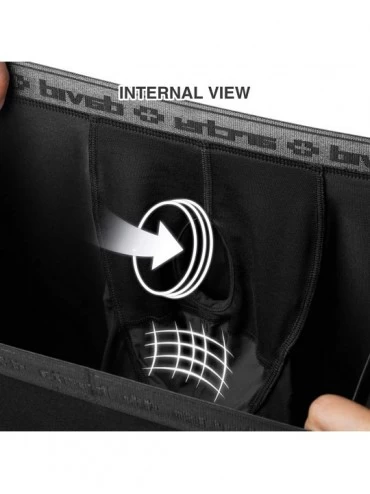 Trunks Men's Dual Pouch Underwear Micro Modal Trunks Separate Pouches with Fly 4 Pack - Black - CD11EZOQH6P $43.99