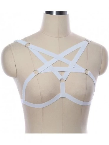 Bras Women's Body Harness Pentagram Bra Elastic Adjustable Gothic Carnival Plus Size Adjustable Clothing Accessories - White ...