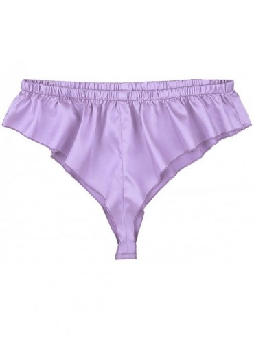 Briefs Men's Silky Satin Sissy Pouch Lingerie Knickers Underwear Crossdressing Panties - Purple - C618Q09KO8Y $36.90