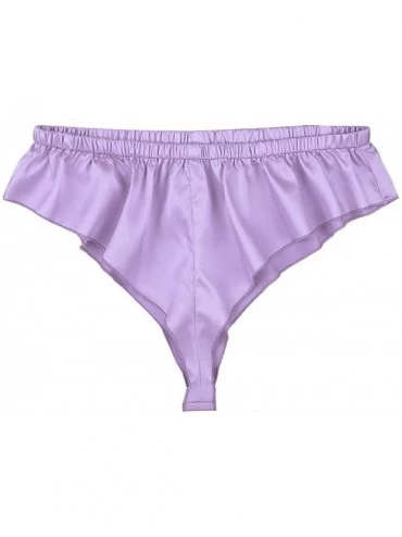 Briefs Men's Silky Satin Sissy Pouch Lingerie Knickers Underwear Crossdressing Panties - Purple - C618Q09KO8Y $31.10