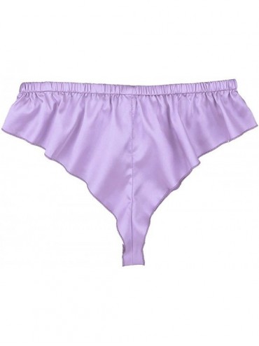 Briefs Men's Silky Satin Sissy Pouch Lingerie Knickers Underwear Crossdressing Panties - Purple - C618Q09KO8Y $33.17