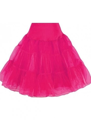 Slips Tea Length 25" Women Petticoat Nylon Yoke Underskirt for Vintage Dresses- Poodle Skirts- or Rockabilly - Raspberry - CD...