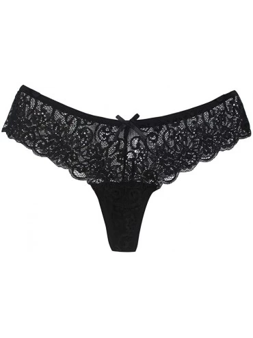 Baby Dolls & Chemises 3PC Delicate Women Translucent Underwear Sheer Lace Tank Lace Sexy Underpant - Black - C01947WRCGD $12.48