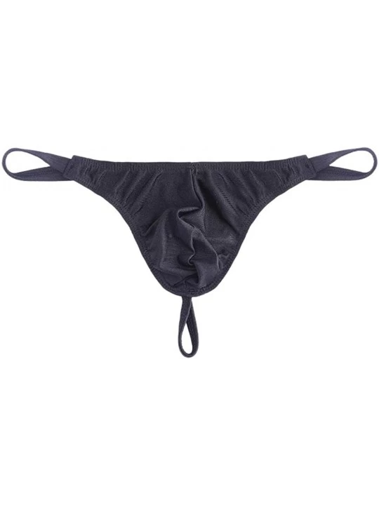 Briefs Hot Men's Sexy Thong Underwear Pants Sexy Slim Transparent T-Back Mesh Pants - Black - CZ19270644O $10.17