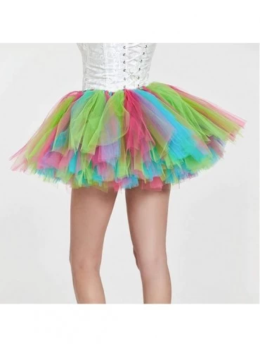 Slips Elastic Waist Chiffon Petticoat Puffy Women's 50s High Waist Skirts Vintage Rockabilly Tutu Crinoline Underskirt - Gree...