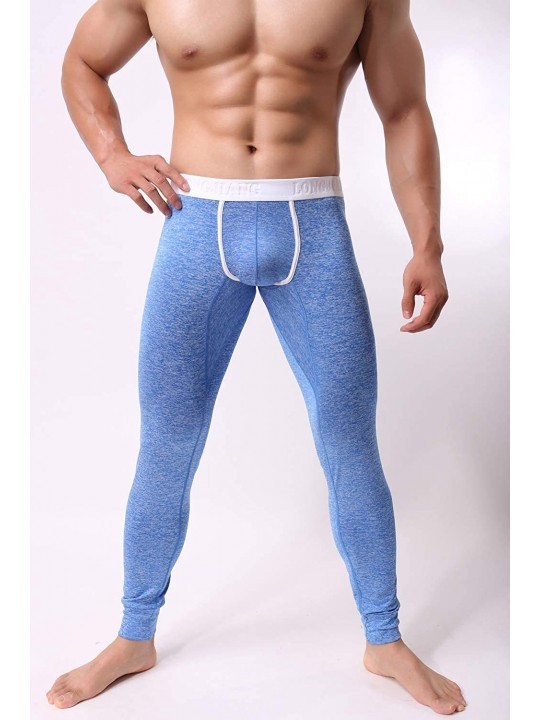 Men's Low Rise Pouch Underwear Pants Long Johns Thermal Bottoms ...