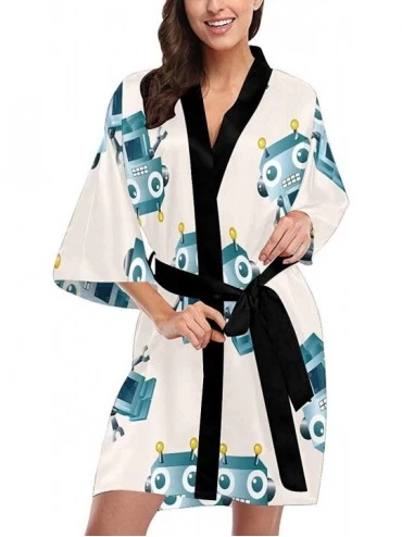 Robes Custom Funny Cute Women Kimono Robes Beach Cover Up for Parties Wedding (XS-2XL) - Multi 1 - CK194TE4UZ3 $83.52