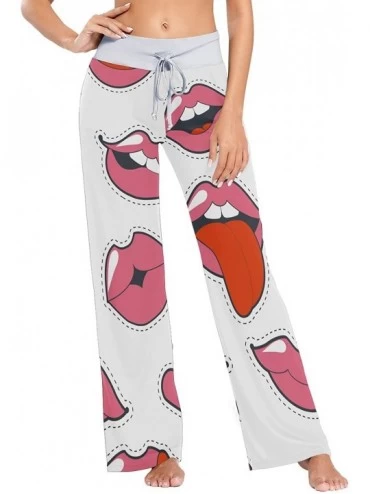 Bottoms Women's Fashion Yoga Pants Palazzo Casual Print Wide Leg Lounge Pants Comfy Casual Drawstring Long Pajama Pants - Gla...