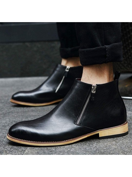 Men's Boots- Chelsea Boots- Ankle Dress Boot- Ankle Round Toe Zip ...