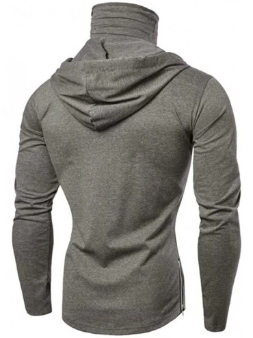Thermal Underwear Mens Mask Hoodie Skull Print Long Sleeve Sweatshirt Hooded Pullover Tops Coat - B-gray - CI1934HYIEQ $24.09
