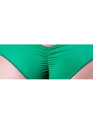 Panties Women's Tricot Scrunch Back Super Micro Shorts - Kelly Green - C712D7CT0GJ $13.23
