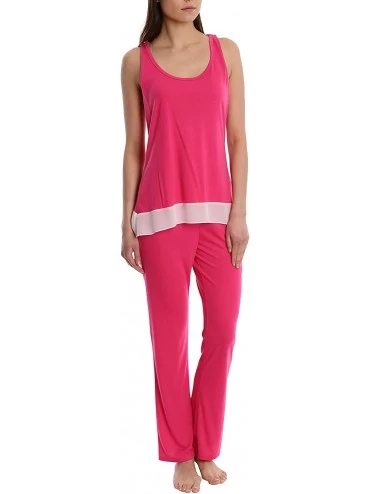 Sets Women's Lightweight Flowy Racerback Pajamas - Pink - CH18LY6RTEH $28.47