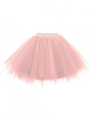 Slips Women's 1950s Vintage Tutu Petticoat Ballet Bubble Skirt (26 Colors) - Blush Pink - CX18NZUH8OC $36.75