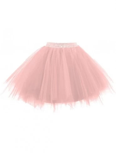 Slips Women's 1950s Vintage Tutu Petticoat Ballet Bubble Skirt (26 Colors) - Blush Pink - CX18NZUH8OC $35.36
