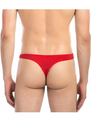 G-Strings & Thongs Mens Bulge Shorts-Ice Silk Boxer [ Male Elephant Nose Underwear ] Sexy Briefs - Red - C118A0W350N $25.68