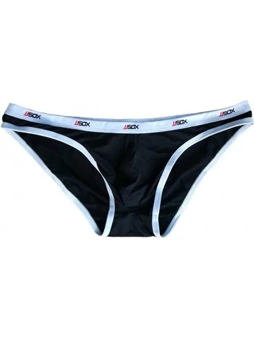 Briefs Mens Briefs Soft and Comfortable Nylon Low Waist Swim Underwear - Black - CV18CO53IG9 $20.34