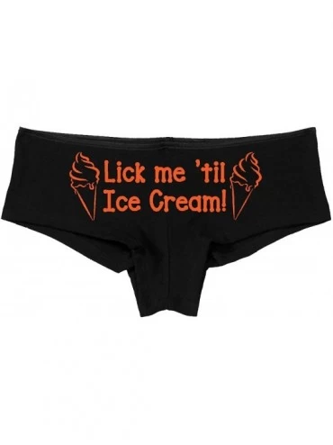 Panties Lick Me 'Til Ice Cream Boy Short Panties - Lick Me Until I Scream Boyshort Underwear - Orange - CE187DKYSLS $27.92