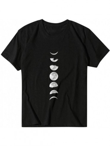 Slips Plus Size Womens Graphic Tee Shirts Short Sleeve Round Neck Casual Basic Tops Unisex - Black - CG193WI9DZO $20.30