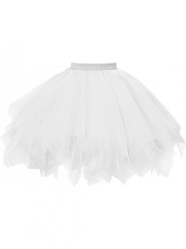 Slips Women's 1950s Vintage Tutu Petticoat Ballet Bubble Skirt (26 Colors) - White - CA12KDDJWDB $37.24