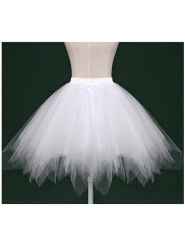 Slips Women's 1950s Vintage Tutu Petticoat Ballet Bubble Skirt (26 Colors) - White - CA12KDDJWDB $21.64