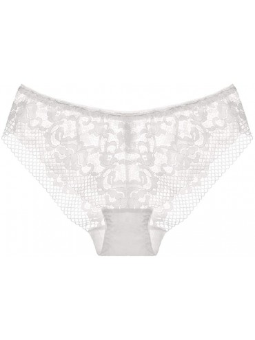 Panties Women's Openwork Lace Sexy Panties Mid-Rise Breathable Simple Panties Cotton Lining - White - CU18Y8YSC7K $64.44