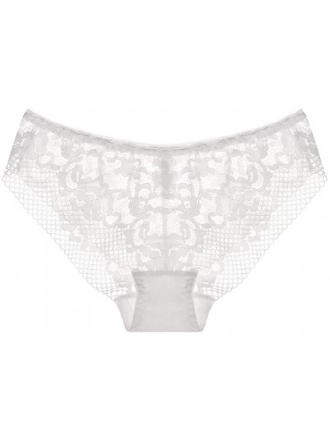 Panties Women's Openwork Lace Sexy Panties Mid-Rise Breathable Simple Panties Cotton Lining - White - CU18Y8YSC7K $60.46
