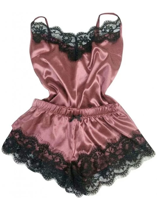 Nightgowns & Sleepshirts Fashion Sexy Lace Sleepwear Lingerie Temptation Babydoll Underwear Nightdress - Hot Pink - CE195NNMR...